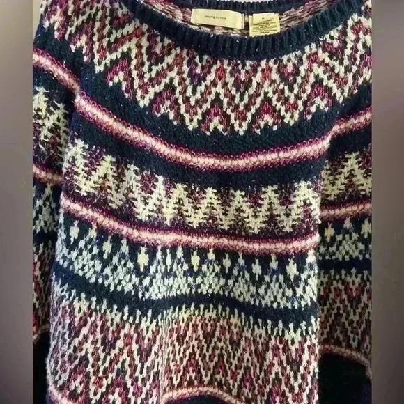 Anthropologie sleeping on snow midland Fair isle poncho sweater wool blend M/L - Picture 3 of 7